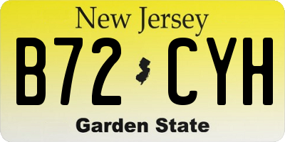 NJ license plate B72CYH