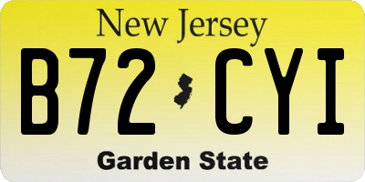 NJ license plate B72CYI