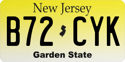 NJ license plate B72CYK