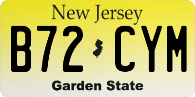 NJ license plate B72CYM