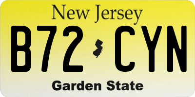 NJ license plate B72CYN