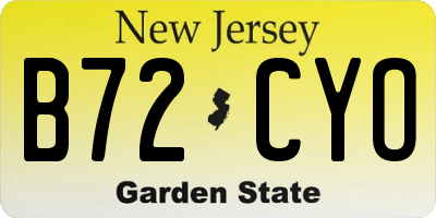 NJ license plate B72CYO
