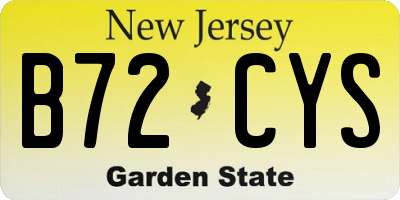NJ license plate B72CYS