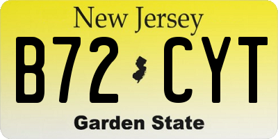 NJ license plate B72CYT
