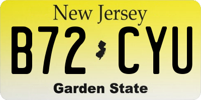 NJ license plate B72CYU