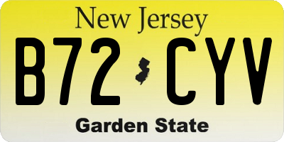 NJ license plate B72CYV