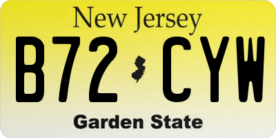 NJ license plate B72CYW