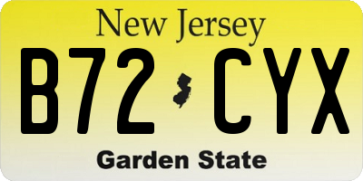 NJ license plate B72CYX