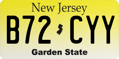 NJ license plate B72CYY
