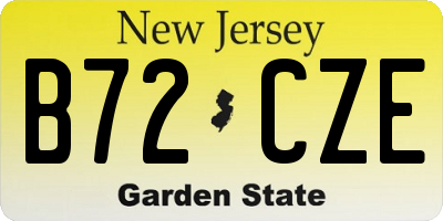 NJ license plate B72CZE