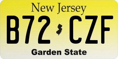 NJ license plate B72CZF