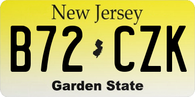 NJ license plate B72CZK