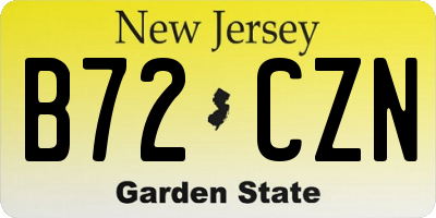 NJ license plate B72CZN
