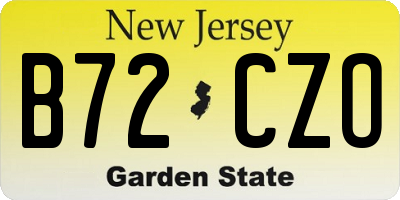 NJ license plate B72CZO