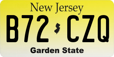 NJ license plate B72CZQ