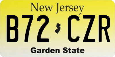NJ license plate B72CZR