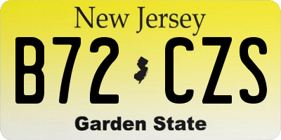 NJ license plate B72CZS