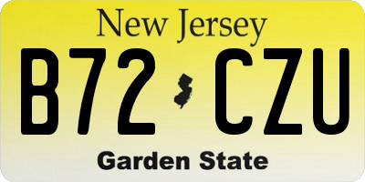 NJ license plate B72CZU