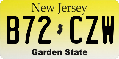 NJ license plate B72CZW