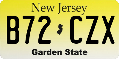 NJ license plate B72CZX