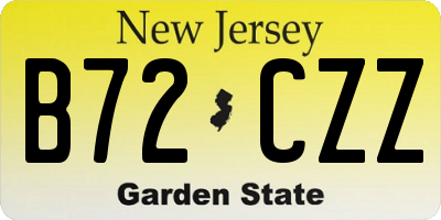 NJ license plate B72CZZ