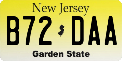 NJ license plate B72DAA