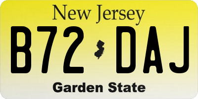 NJ license plate B72DAJ