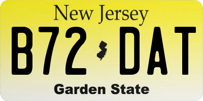 NJ license plate B72DAT