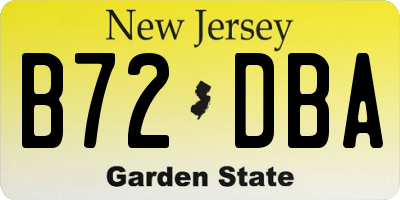 NJ license plate B72DBA