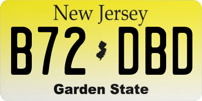 NJ license plate B72DBD