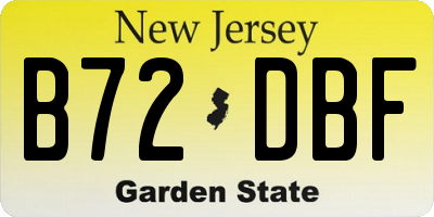 NJ license plate B72DBF