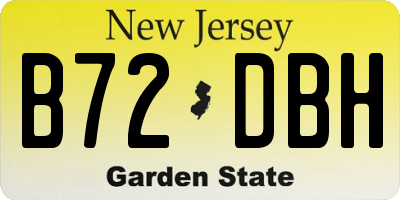 NJ license plate B72DBH