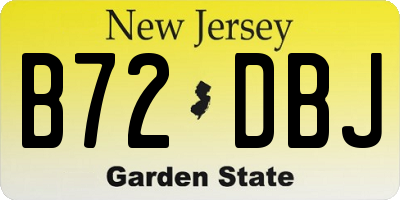 NJ license plate B72DBJ