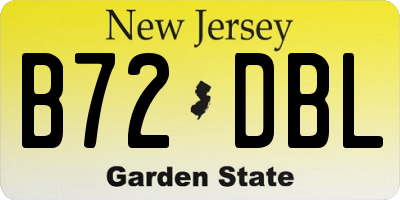 NJ license plate B72DBL