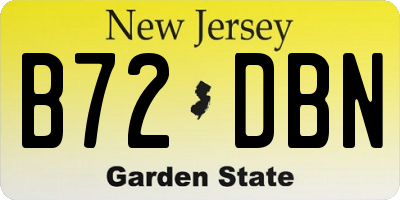 NJ license plate B72DBN