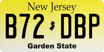 NJ license plate B72DBP