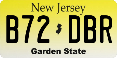 NJ license plate B72DBR