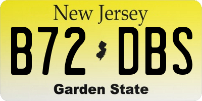 NJ license plate B72DBS
