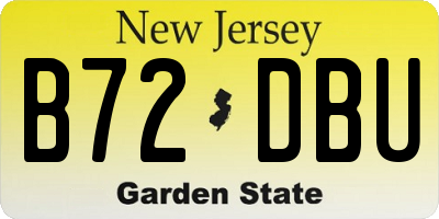 NJ license plate B72DBU