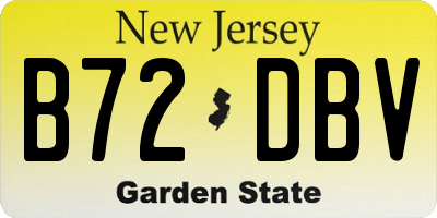 NJ license plate B72DBV
