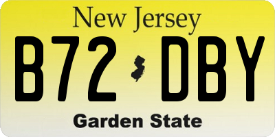 NJ license plate B72DBY