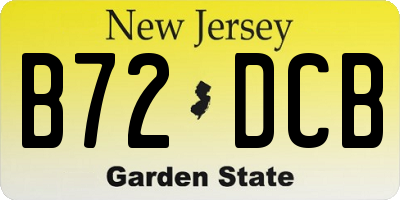 NJ license plate B72DCB