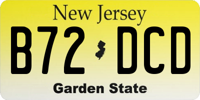 NJ license plate B72DCD