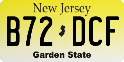 NJ license plate B72DCF