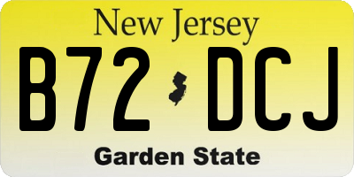 NJ license plate B72DCJ