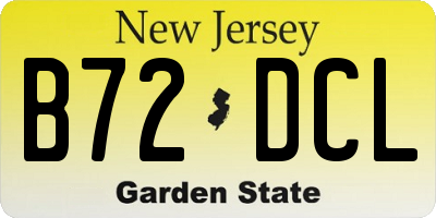 NJ license plate B72DCL