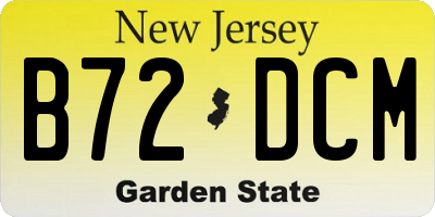 NJ license plate B72DCM