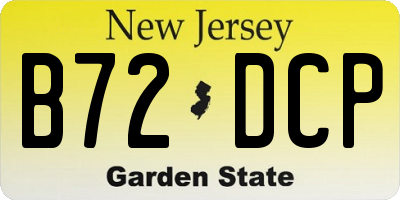 NJ license plate B72DCP