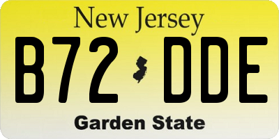 NJ license plate B72DDE