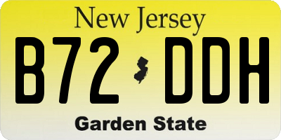 NJ license plate B72DDH